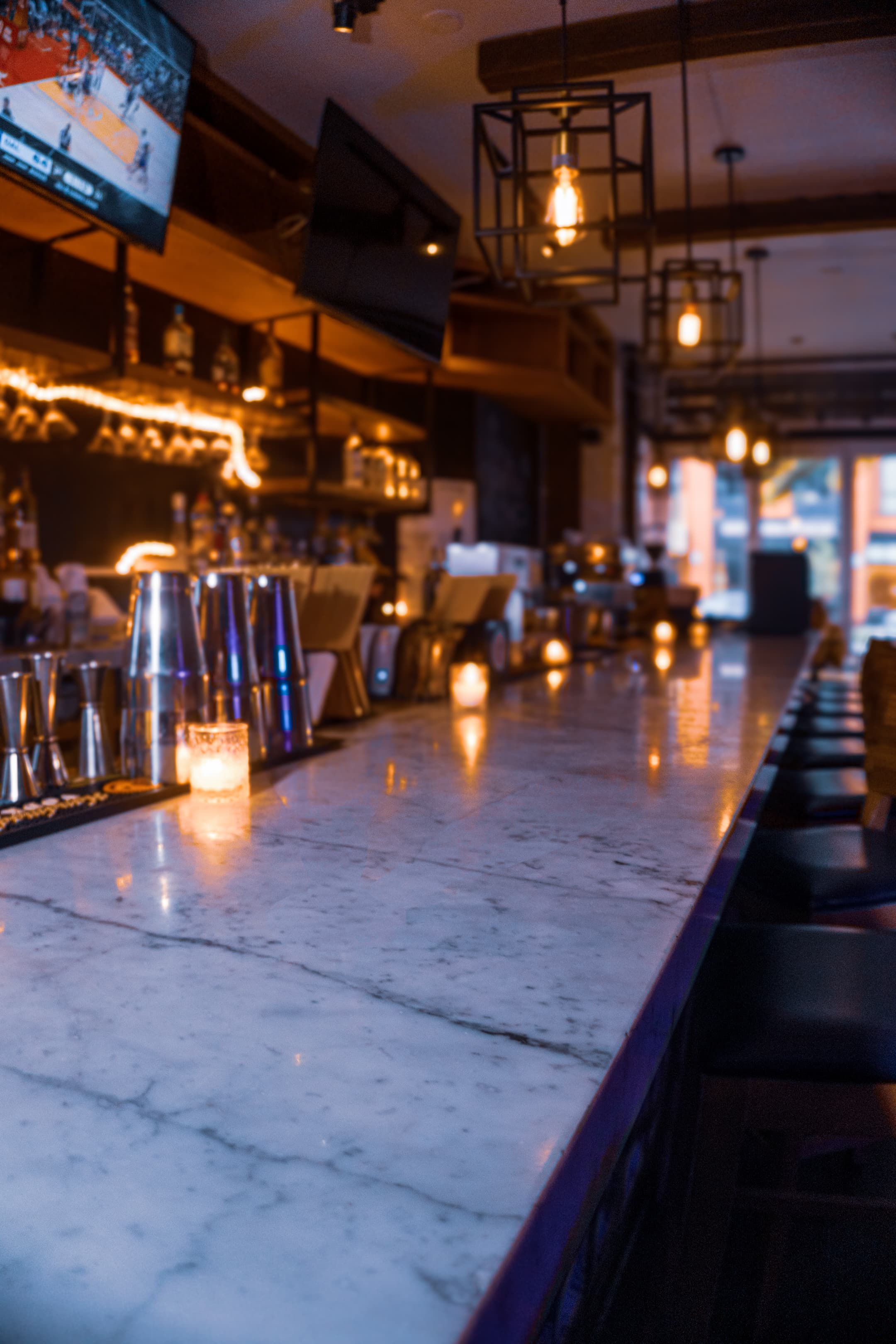 The candlelit bar at Sofra
