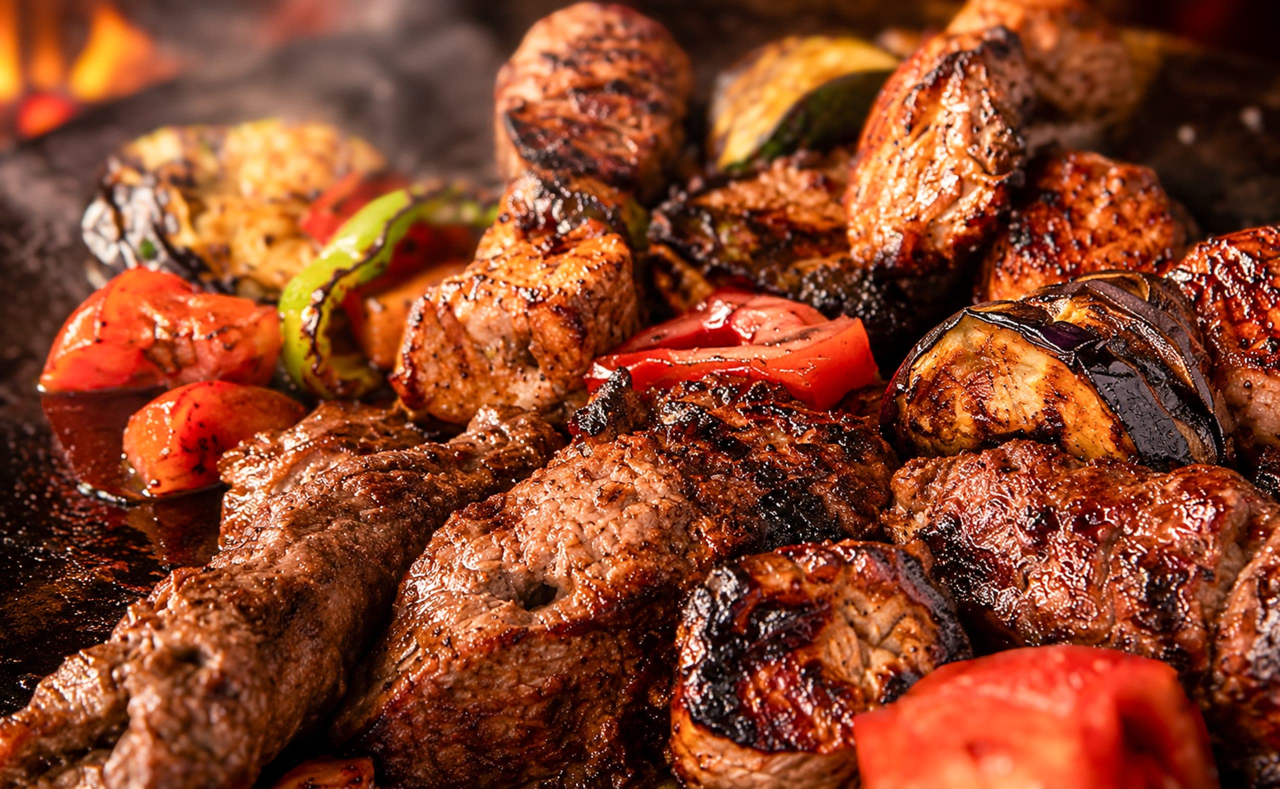 Charcoal grill cooking at Sofra