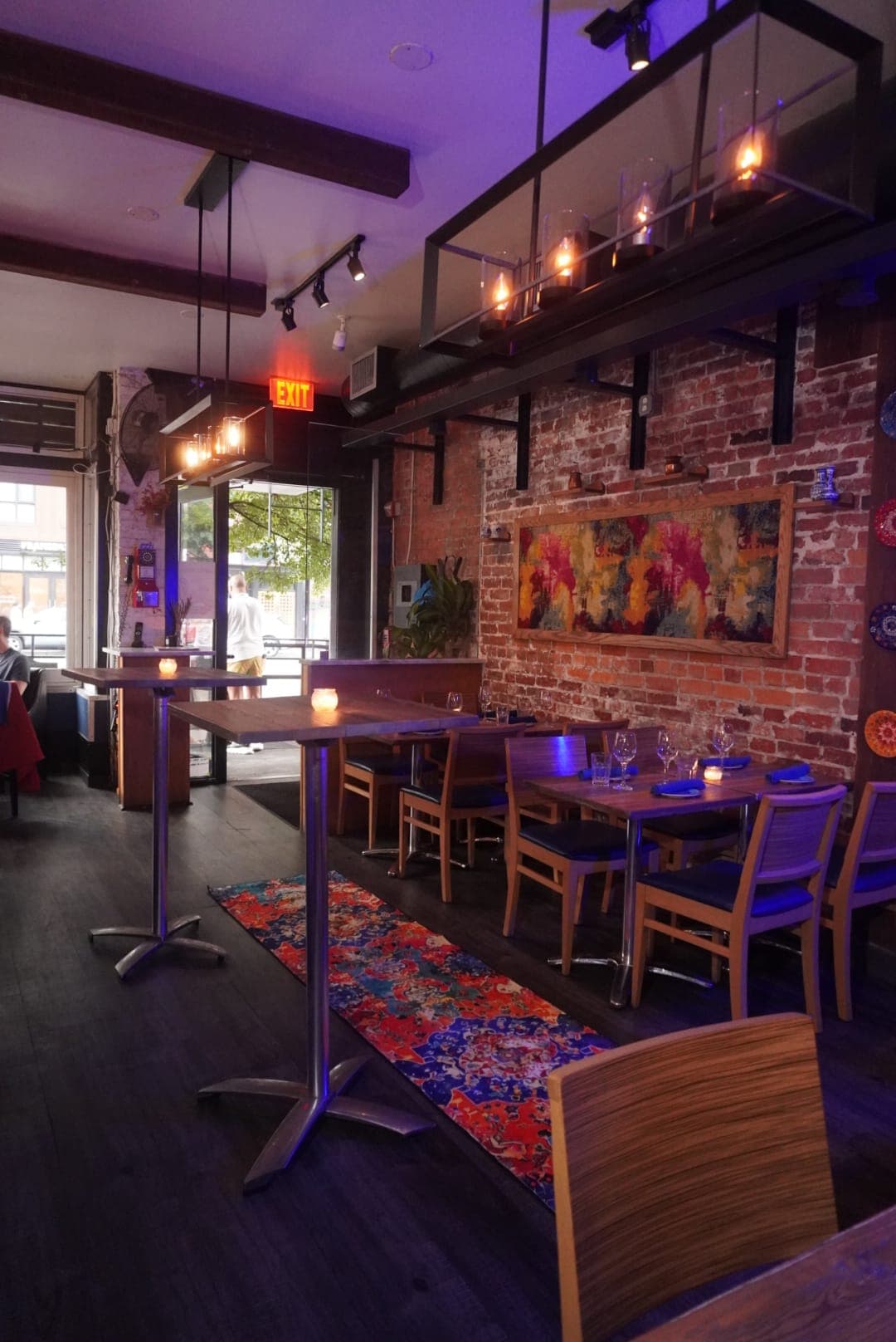 A candlelit table setting at Sofra on 14th